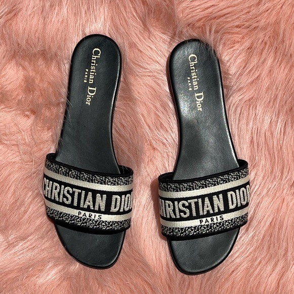 Dior Dway slides black and white size 39.5 - Picture 1 of 4